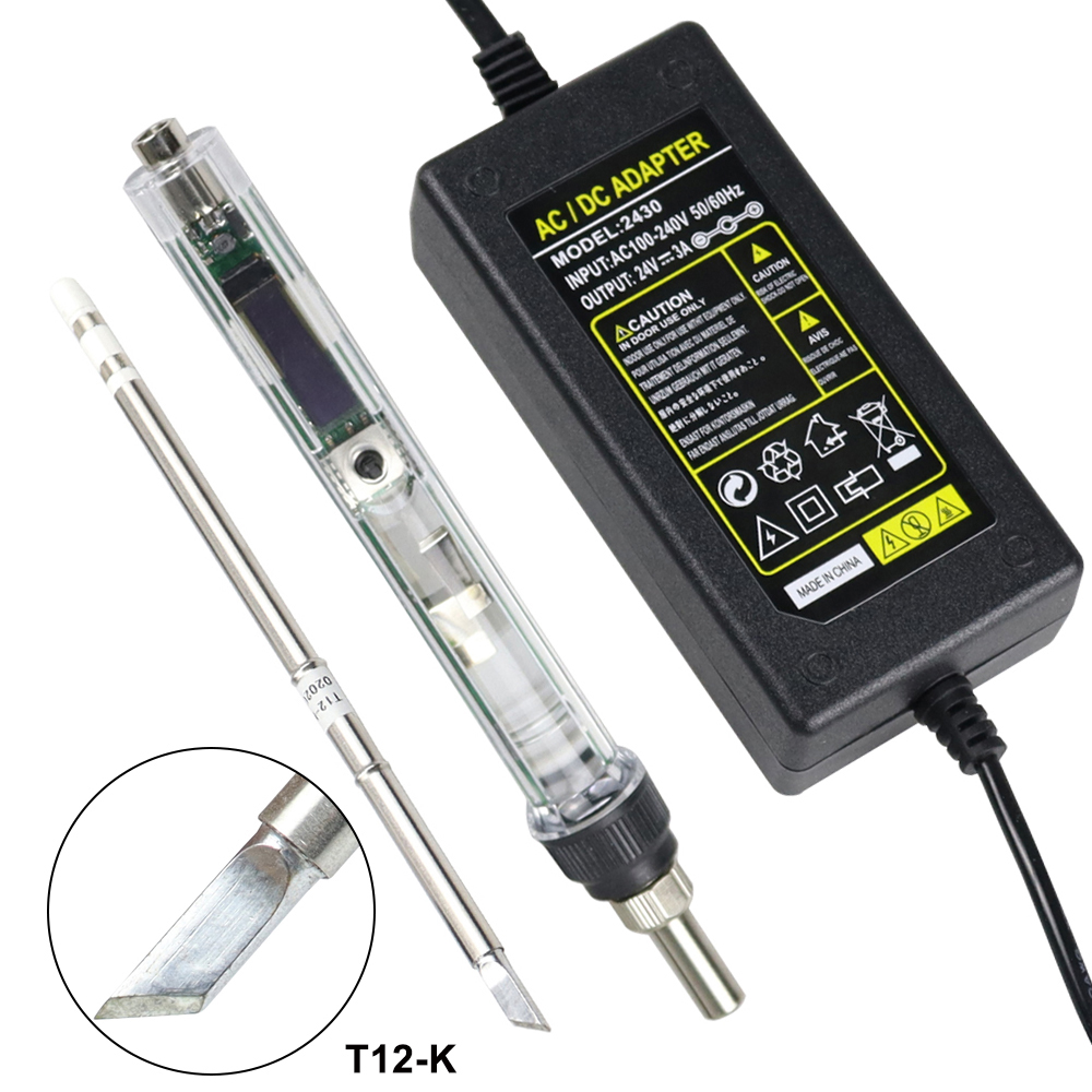 T12 Soldering Station Oled - T12 電気はんだごてキット DC 12-24V 72 ワット調節可能な温度ミニデジタル