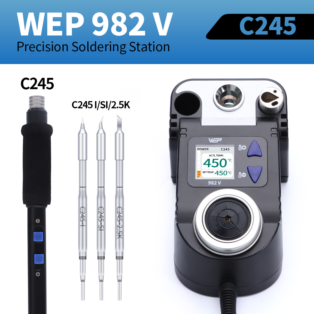 C210 Precision Soldering Station - WEP精密はんだごてキット C210 C245 デジタルはんだ付けステーション 温度調節可能 急速加熱