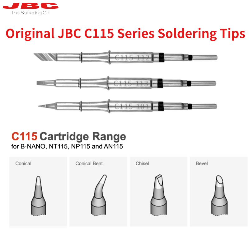 C115 Nano Soldering Iron Station - オリジナル JBC C115 カートリッジはんだごてのヒント高精度リワークフィット NT115-A ハンドルペンナノ