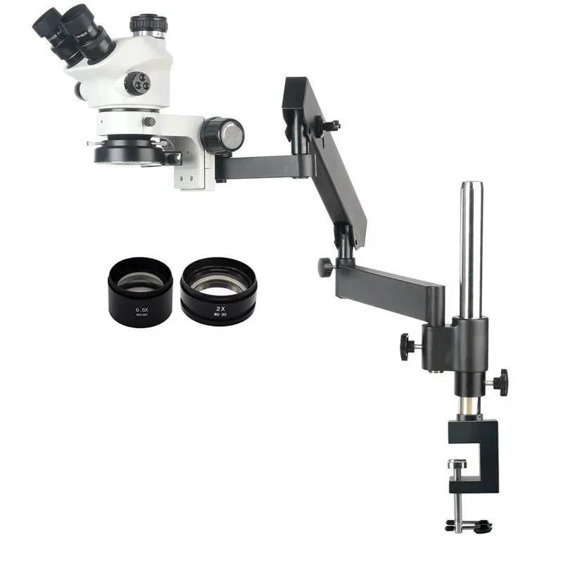 Articulating Arm Boom Stand Microscope - 2026年新型 3.5X-100X フレキシブル関節式アーム 大型可動ブームスタンド 三眼実体顕微鏡