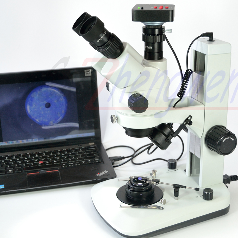 Trinocular Stereo Microscope 7X-45X - FYSCOPE 3.5X-90X 7X-45X 高度な宝石宝石ステレオズーム顕微鏡 + 60MP