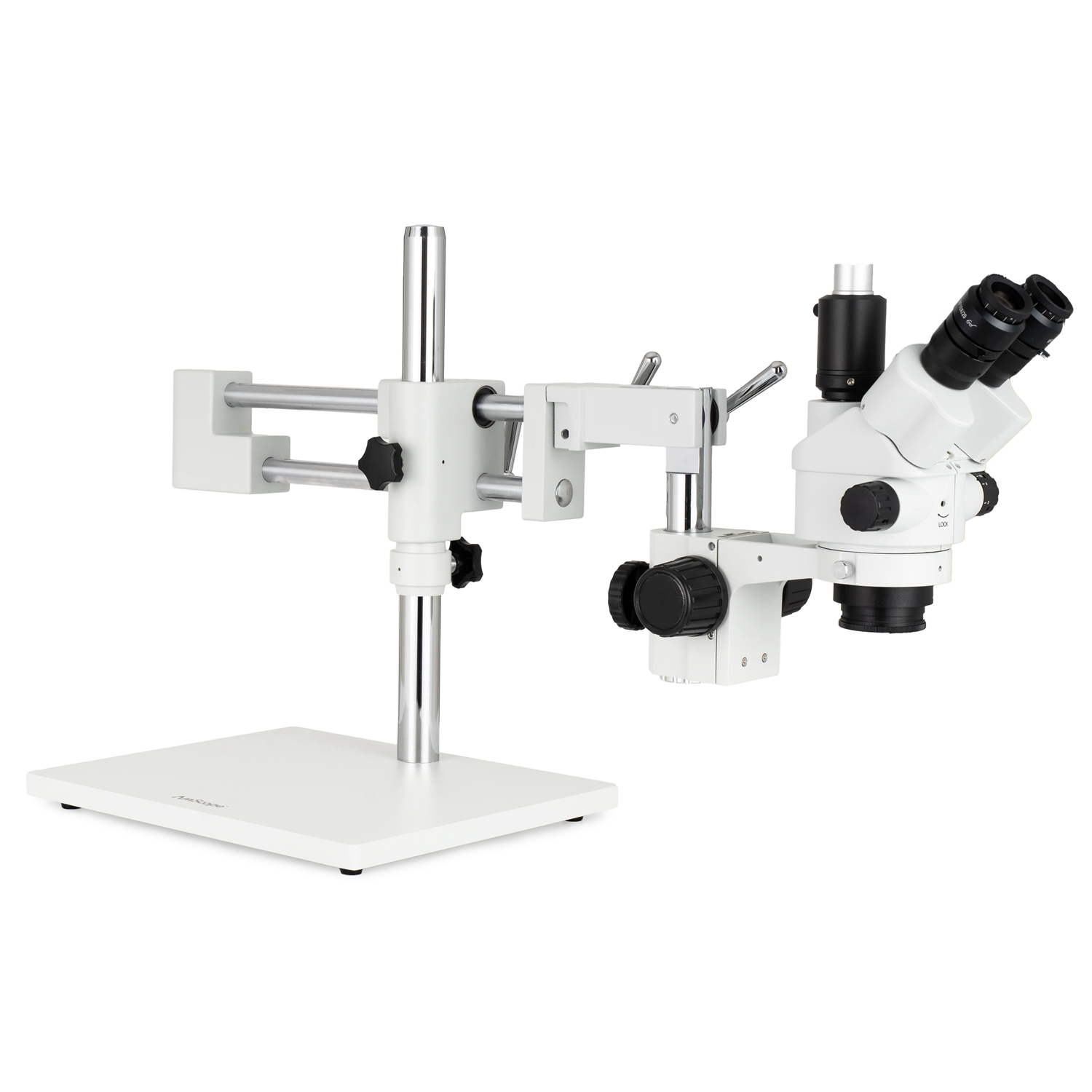 AmScope 7X-45X倍率 シミュルフォーカル三眼ズー - Trinocular Stereo Microscope 7X-45X のレビューと価格