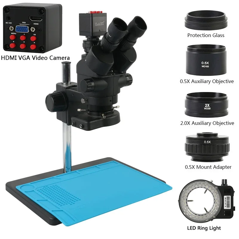 1080P 2K 4K 36MP VGA HDMI Type - Trinocular Stereo Microscope 7X-45X のレビューと価格